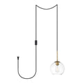 Brad 1 Light Plug In Pendant With Clear Shade Black 8 Diameter