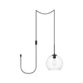 Brad 1 Light Plug In Pendant With Clear Shade Black 10 Diameter