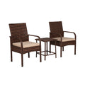 Sonoma 3 Piece Wicker All Weather Bistro Set With Cushions