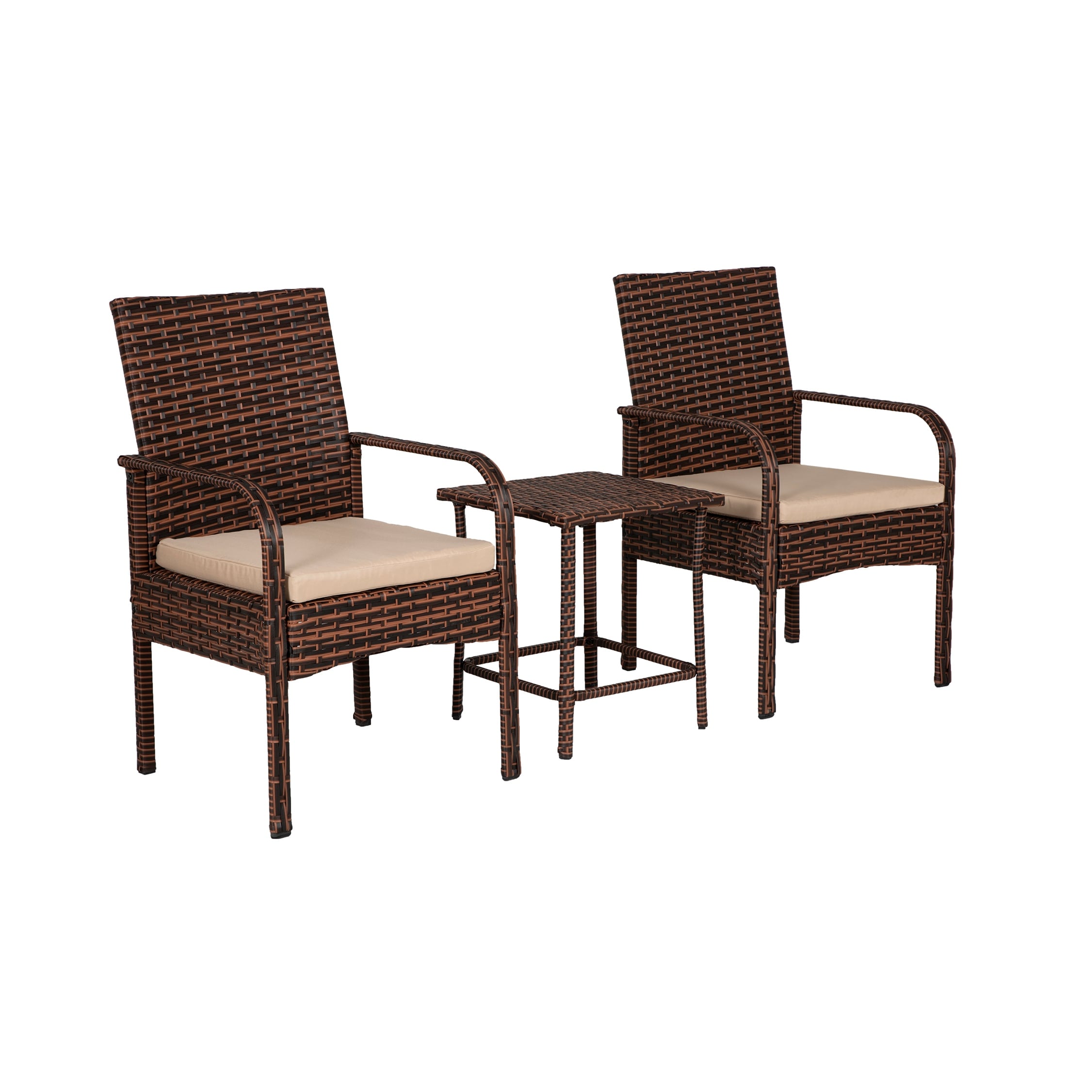 Sonoma 3 Piece Wicker All Weather Bistro Set With Cushions