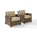 Bradenton Outdoor Wicker Arm Chairs With Sand Cushions Set Of 2