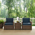 Bradenton Navy Cushions Wicker Outdoor Conversation Set