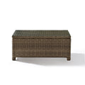 Bradenton Brown Wicker Glass Top Outdoor Table
