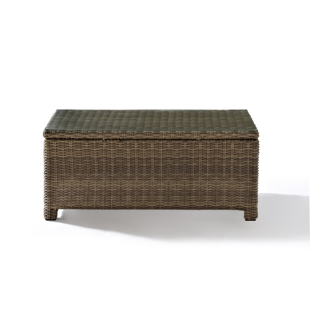 Bradenton Brown Wicker Glass Top Outdoor Table
