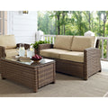 Bradenton Outdoor Wicker Loveseat With Sand Cushions
