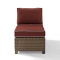 Bradenton Outdoor Wicker Sectional Center Chair With Sangria Cushions