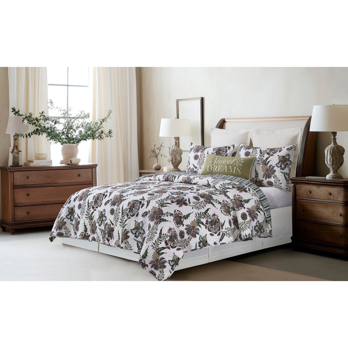Braelyn Cotton Blend Twin Bed 2 Piece Quilt Bedding Set Home Machine Washable Reversible Bedroom Decor Decoration