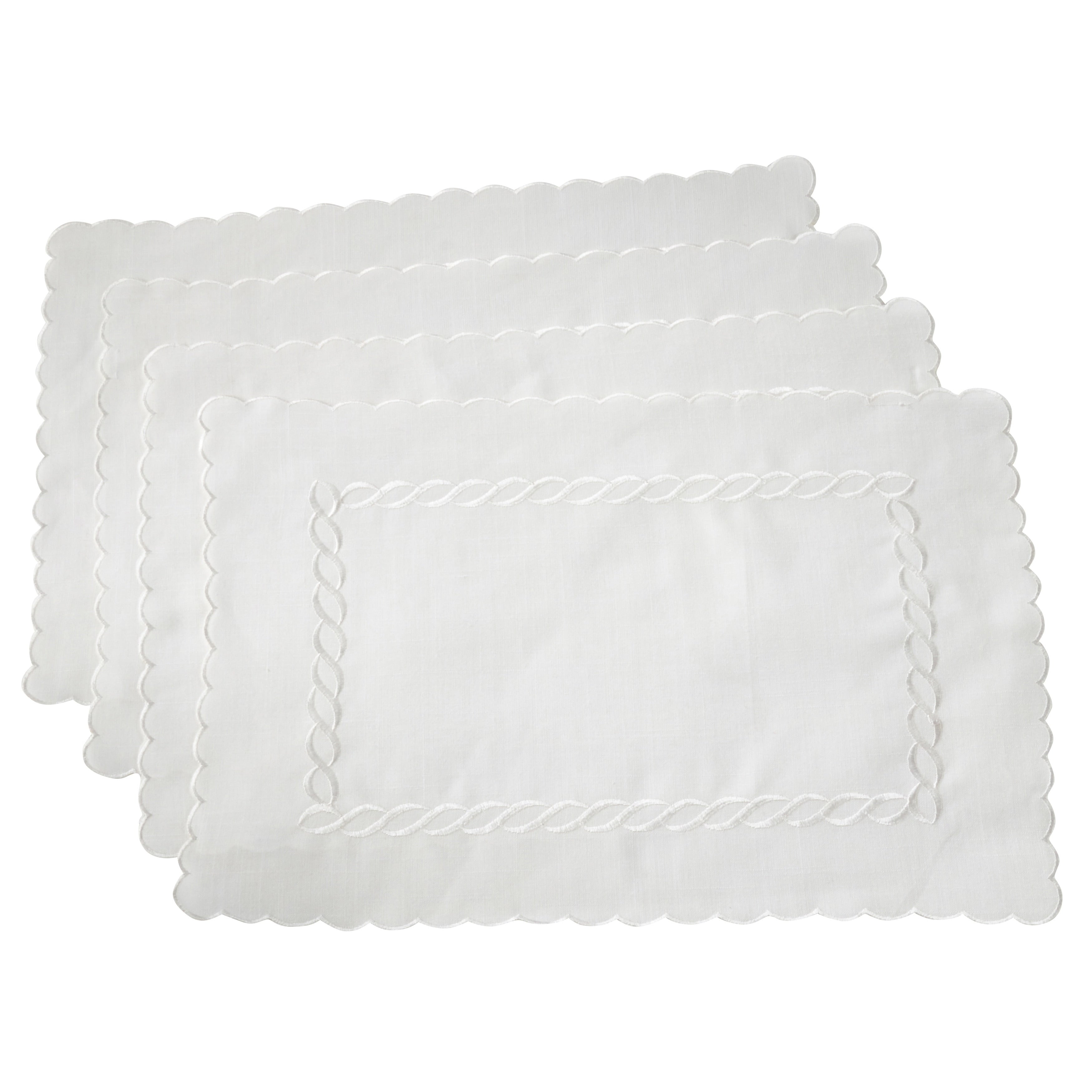 Braid Embroidered Table Mats Set Of 4