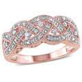 Miadora Rose Plated Silver 1 8Ct Tdw Diamond Ring
