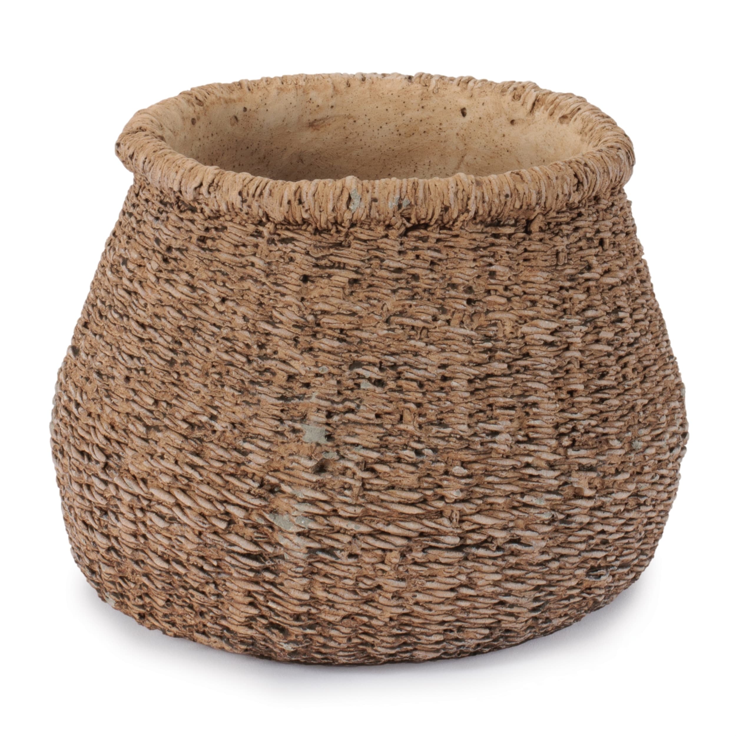 Braided Weave Cement Vase 6 D