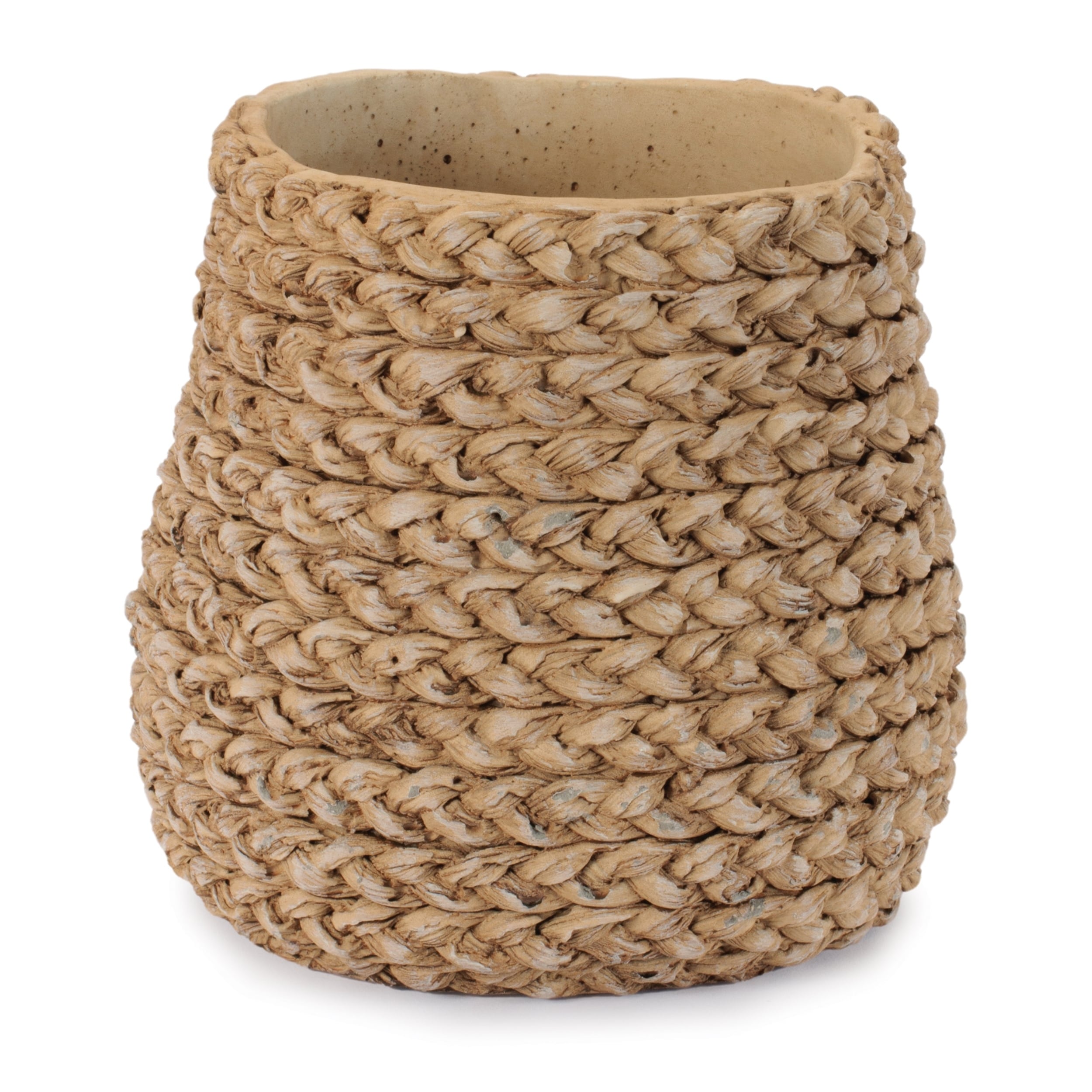 Braided Weave Cement Vase 7 D