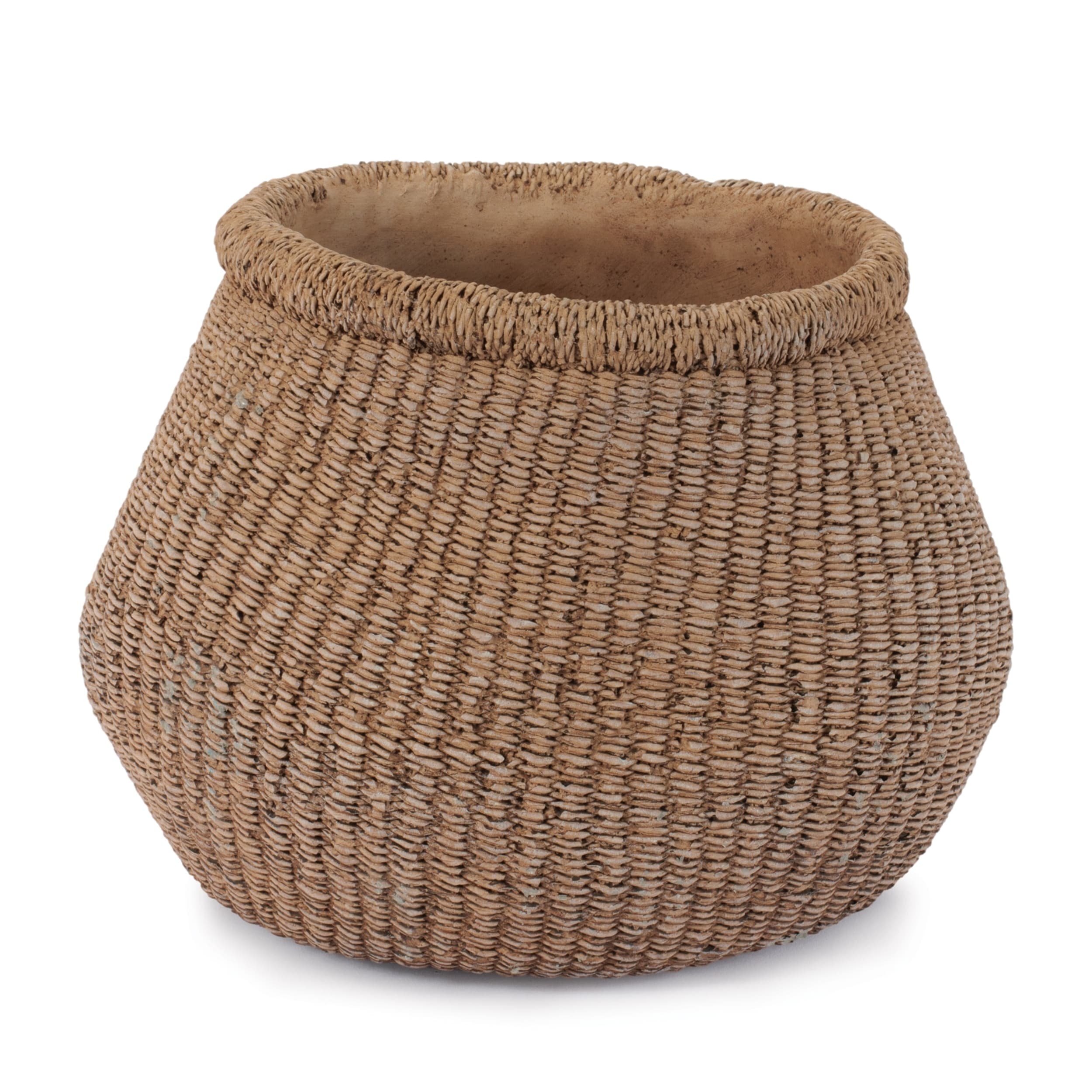 Braided Weave Cement Vase 9 D