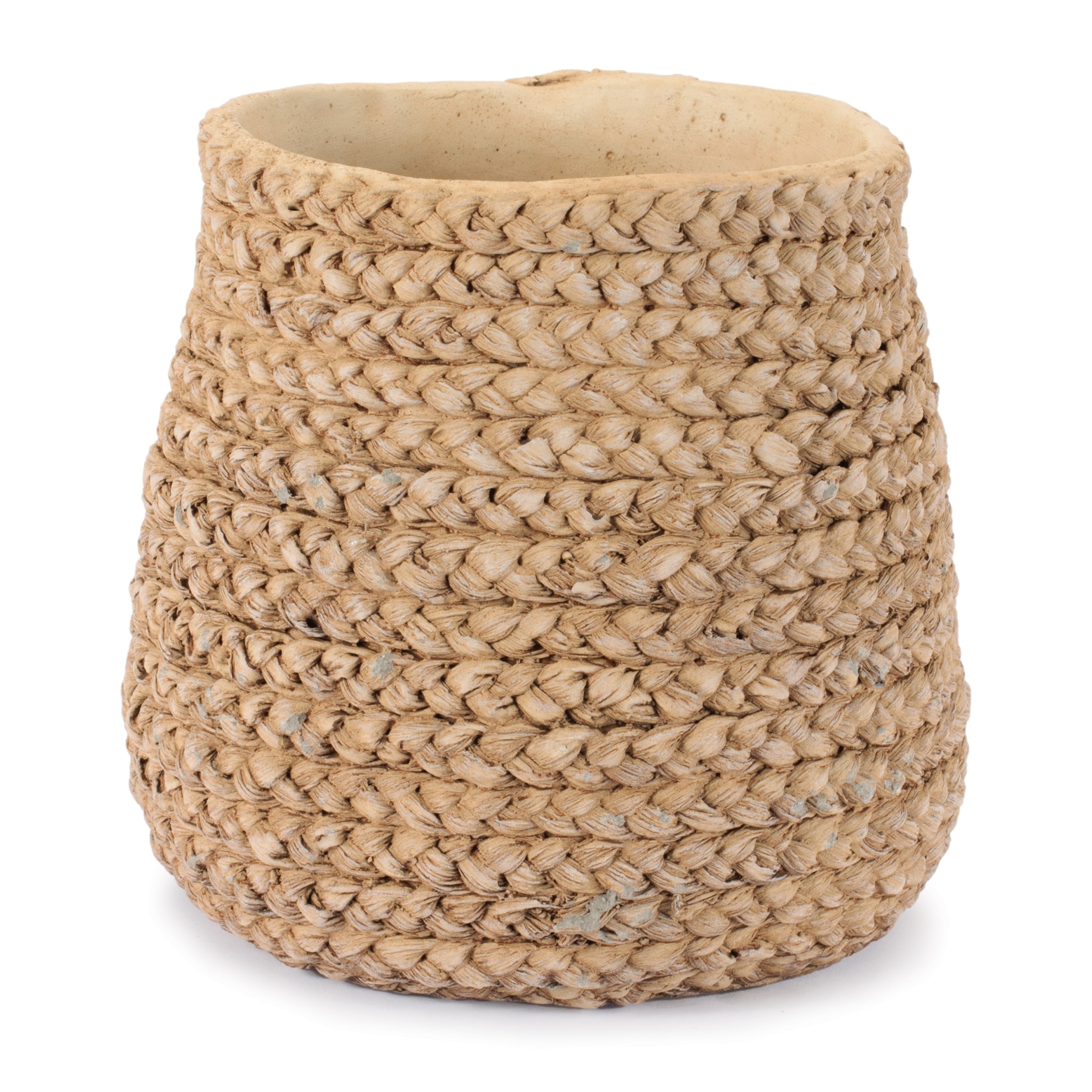 Braided Weave Cement Vase 9 D