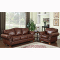 Brandon Distressed Whiskey Italian Leather Sofa And Chair