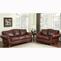Brandon Distressed Whiskey Italian Leather Sofa And Loveseat
