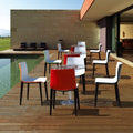 Branka Modern Two Toned Polypropylene Dining Chairs With Wooden Legs Set Of 2