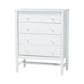 Brantley Spindle Chest 4 Drawer Vertical Storage Cabinet With Beaded Frame And Elevated Base For Bedroom