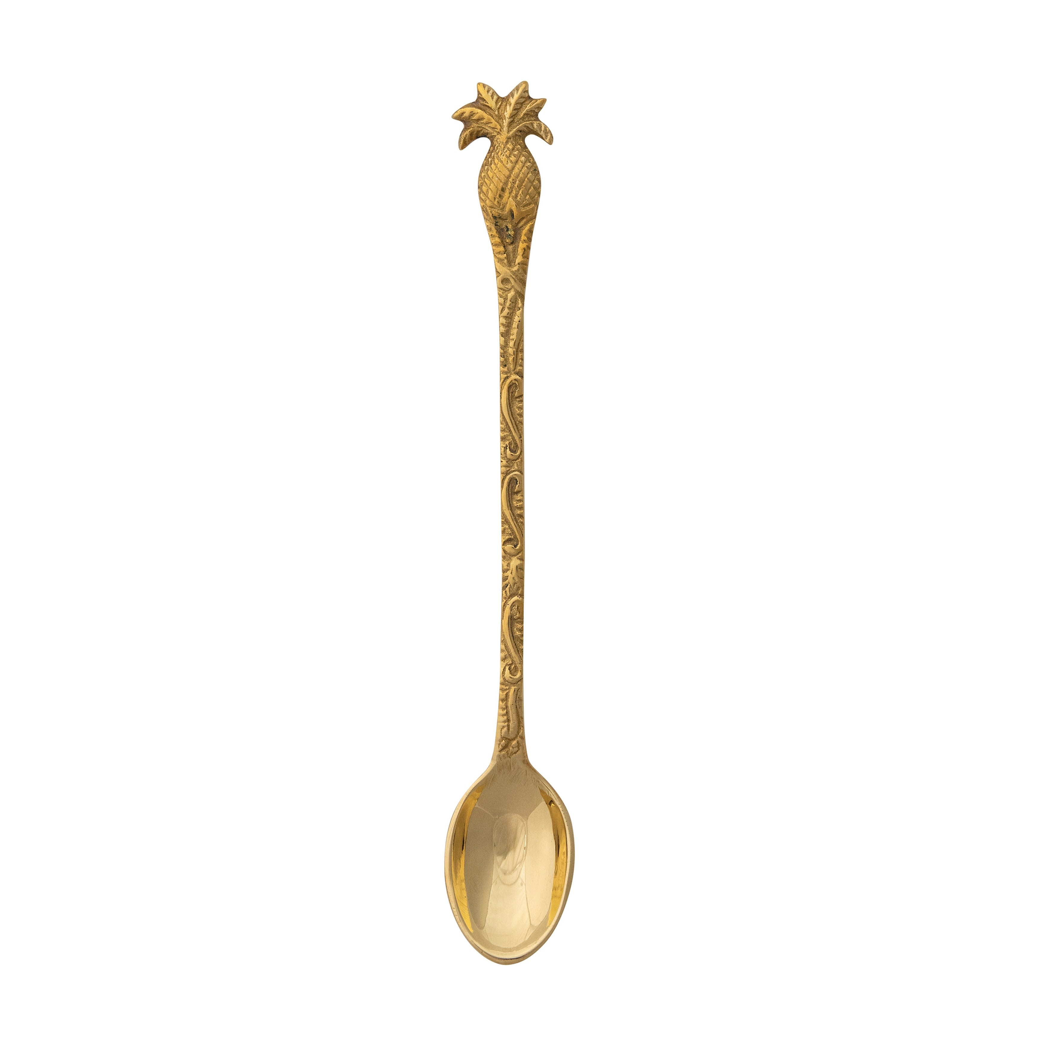 Brass Spoon With Pineapple Shaped Handle 7.25 L X 1.0 W X 0.5 H
