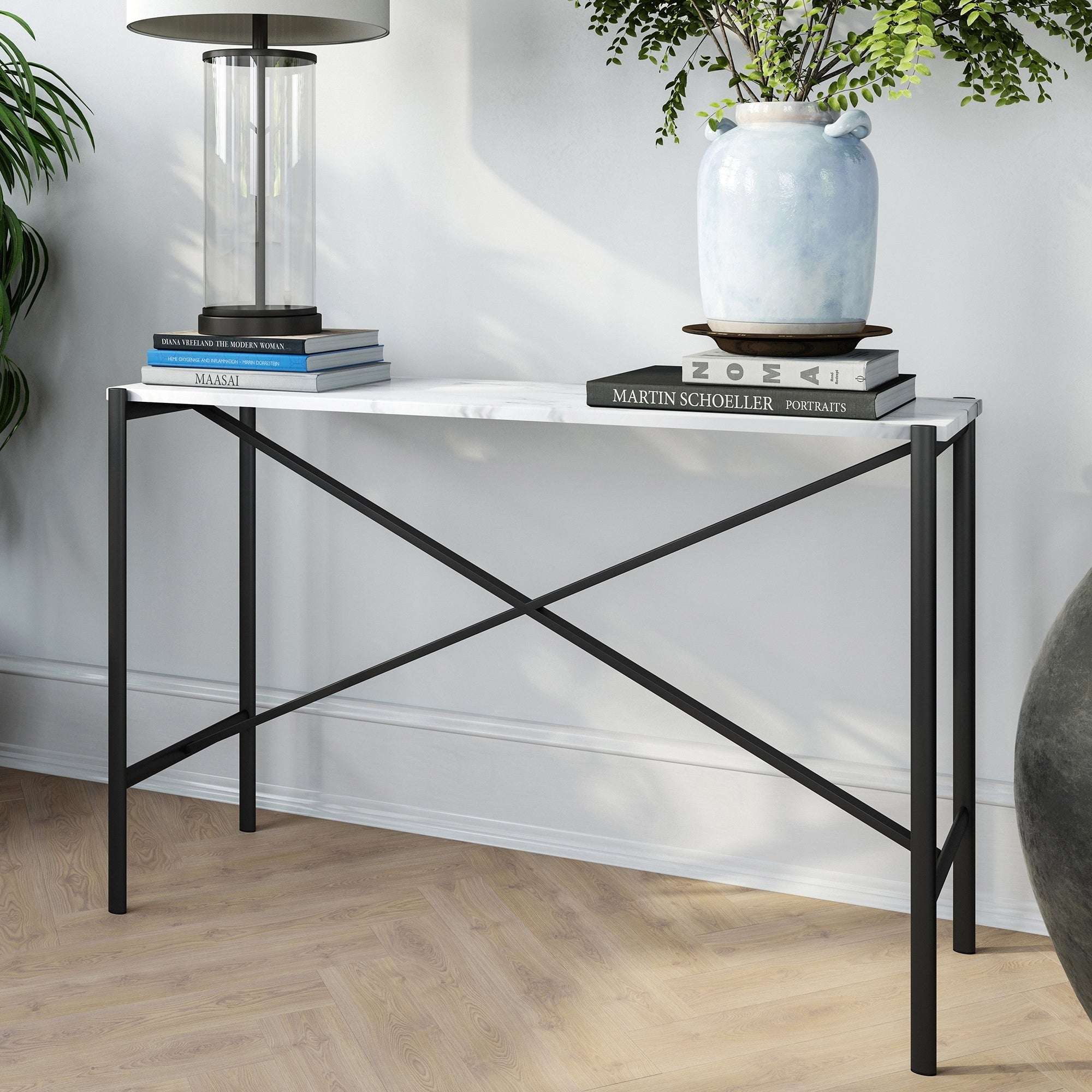 Braxton Black And Marble Console Table