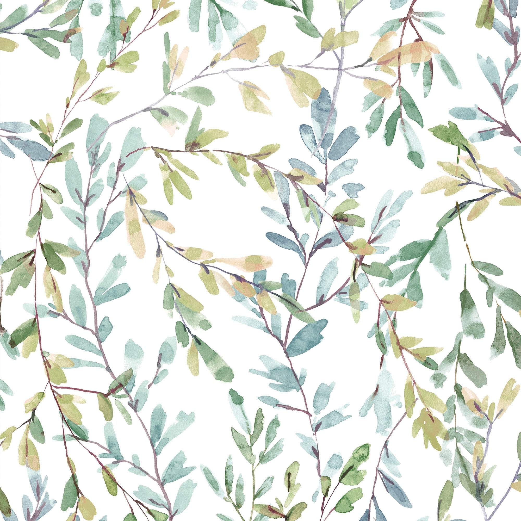 Brayton Leaves Fresh Green Wallpaper