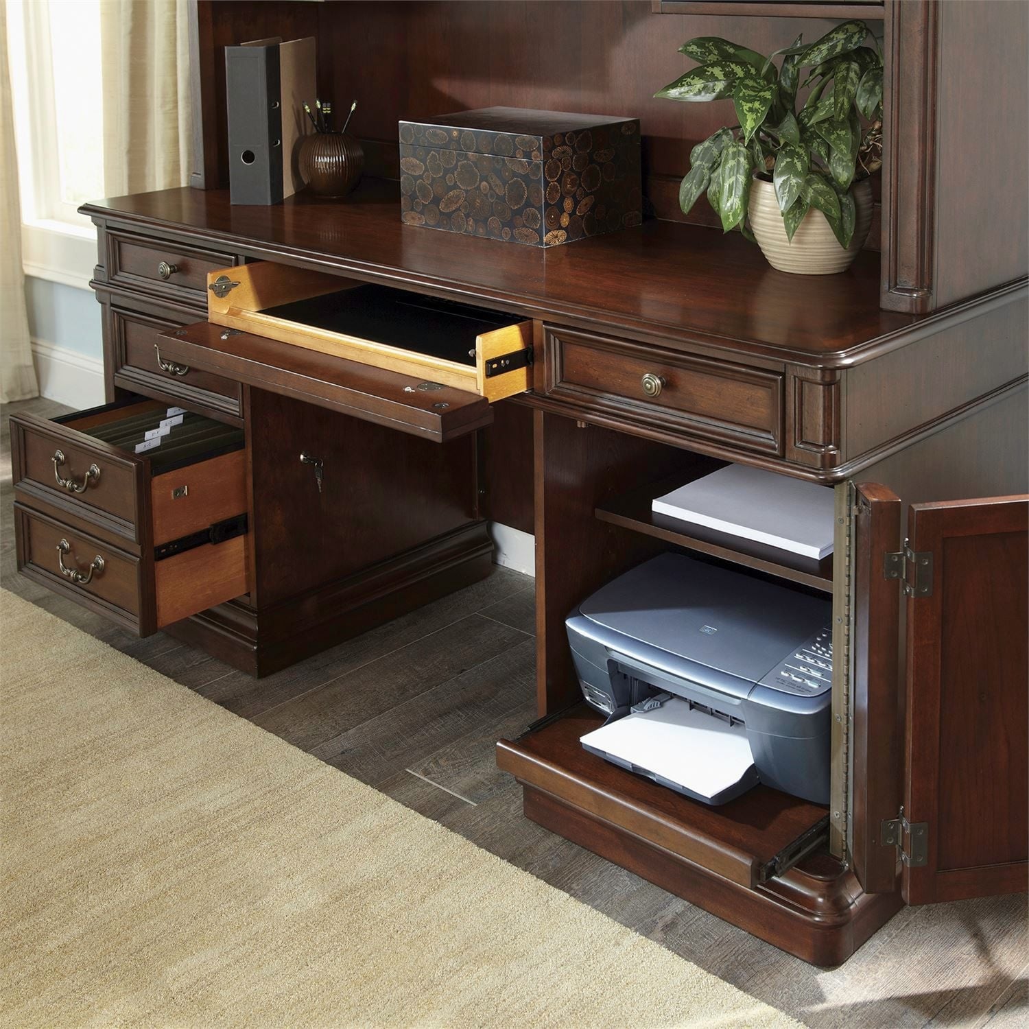 Brayton Manor Cognac Jr Executive Credenza