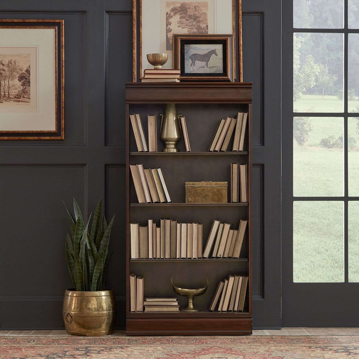 Brayton Manor Cognac Jr Executive 60 Inch Bookcase