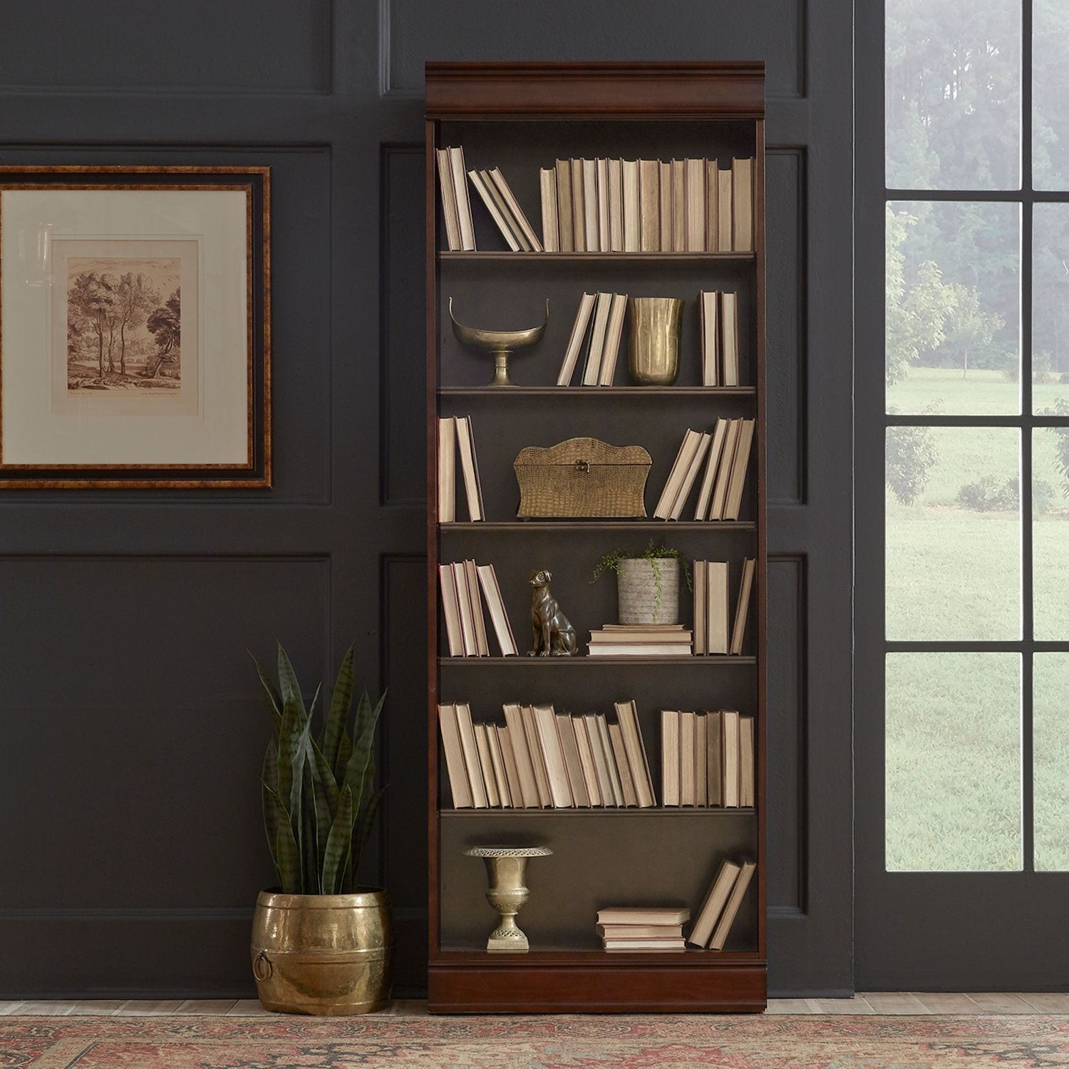 Brayton Manor Cognac Jr Executive 84 Inch Bookcase