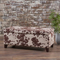 Breanna Velvet Cow Print Storage Ottoman Bench By Christopher Knight Home