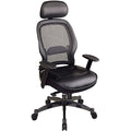 Office Star Professional Black Breathable Mesh Back Chair With Adjustable Headrest