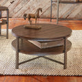 Breckinridge Mahogany Spice And Pewter Round Cocktail Table