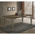 Breda Antique Gray And Dark Oak Finished Wood Dining Table Multi N A