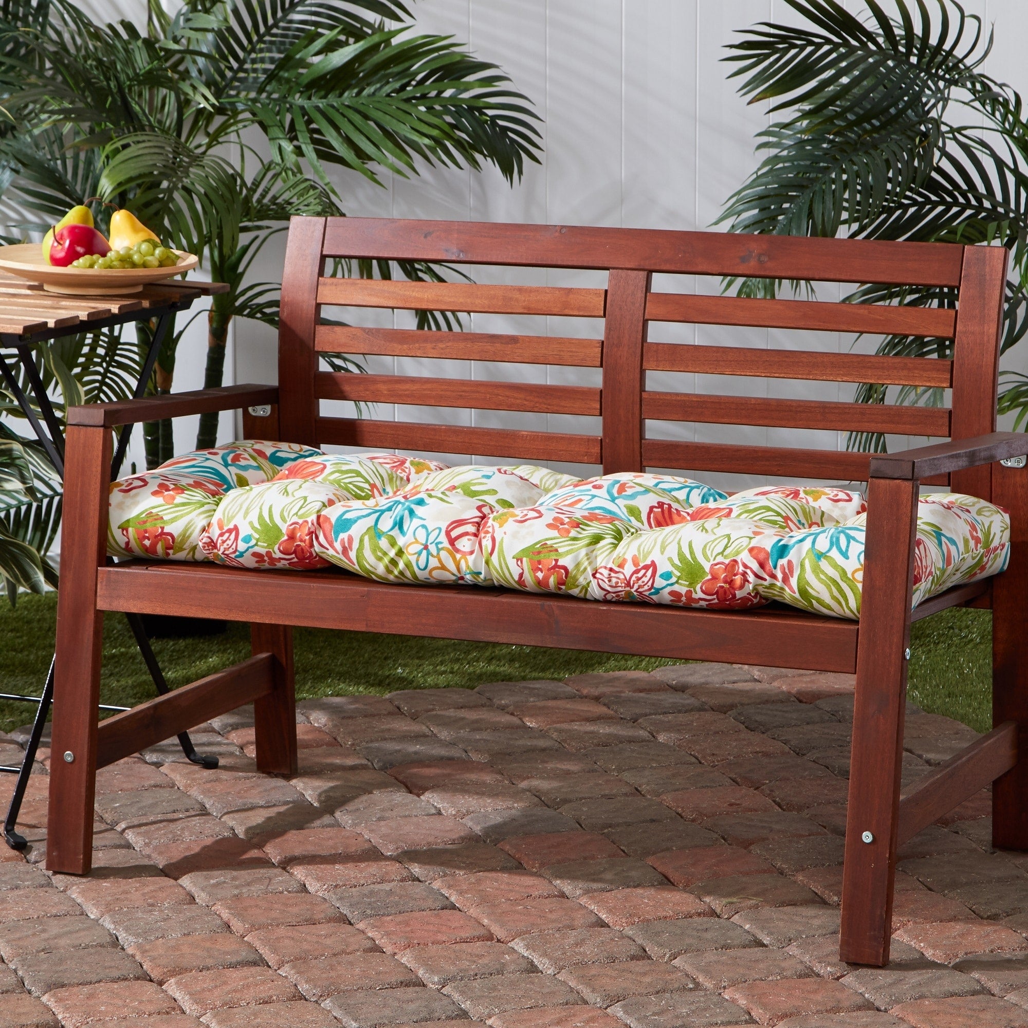 Breeze Floral 18 Inch X 51 Inch Outdoor Bench Cushion