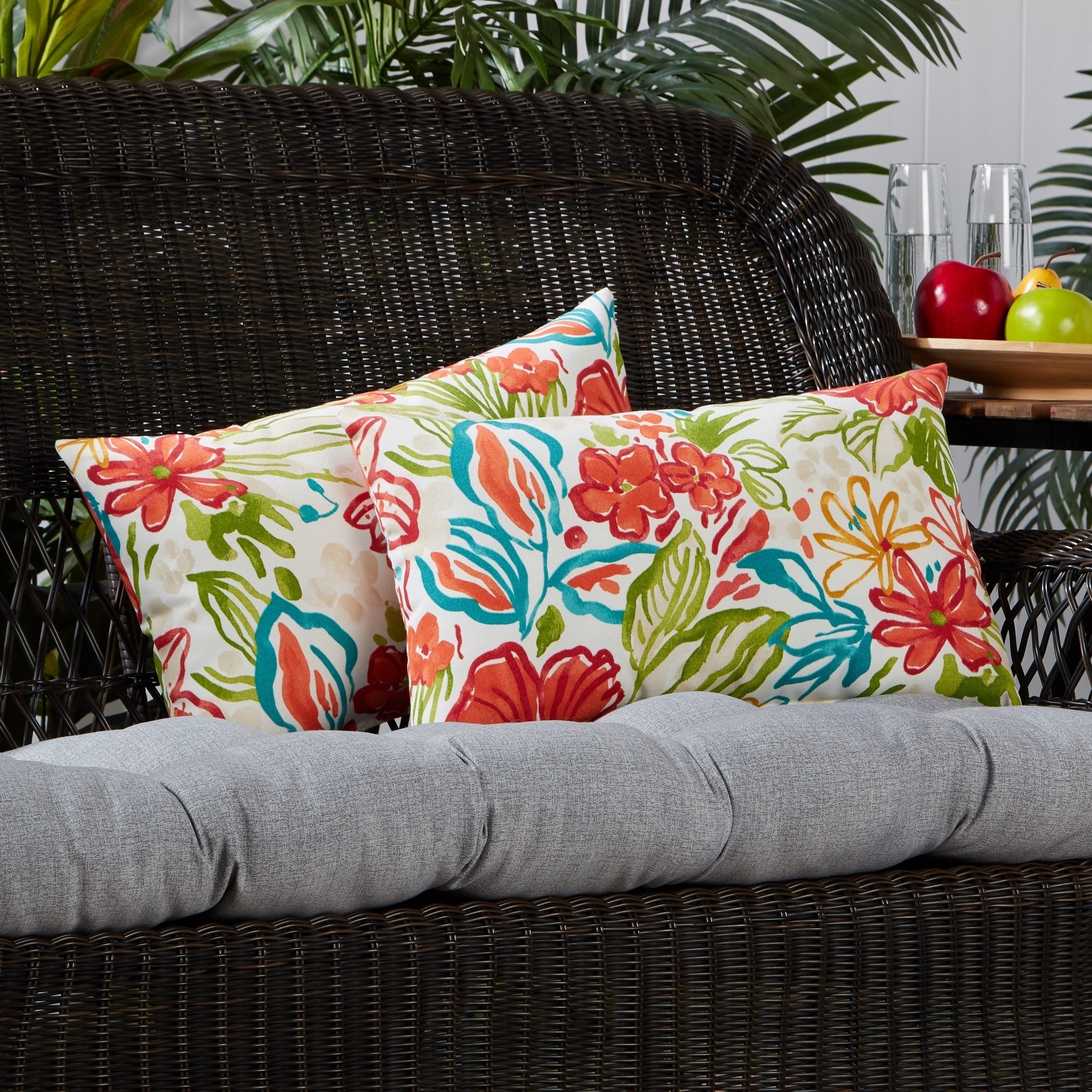 Breeze Floral 19 Inch X 12 Inch Outdoor Accent Pillow Set Of 2