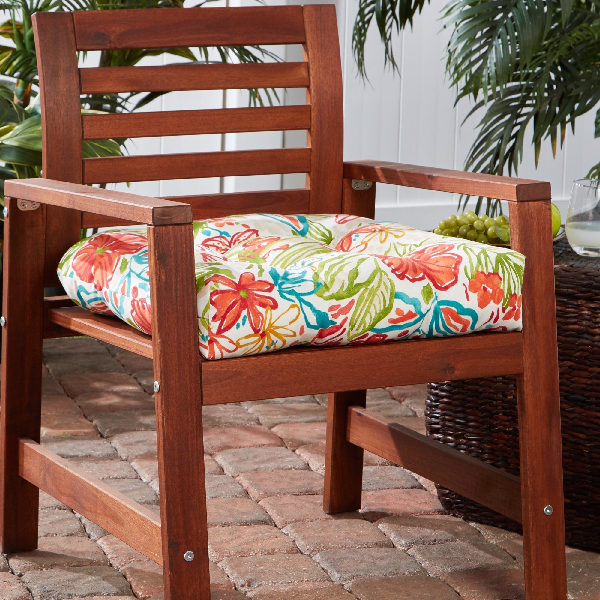 Breeze Floral 20 Inch Outdoor Dining Seat Cushion