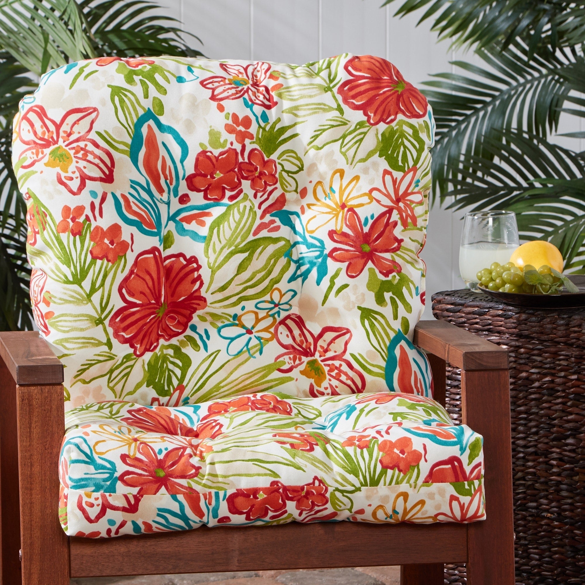 Breeze Floral 21 Inch X 42 Inch Outdoor Chair Cushion