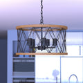 Proline By Vaxcel Bremerton 20 5 Light Chandelier Oil Rubbed Bronze And Burnished Teak