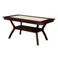Brent Two Color Dining Table Dark Cherry Ivory Finish