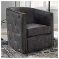 Brentlow Distressed Black Swivel Chair