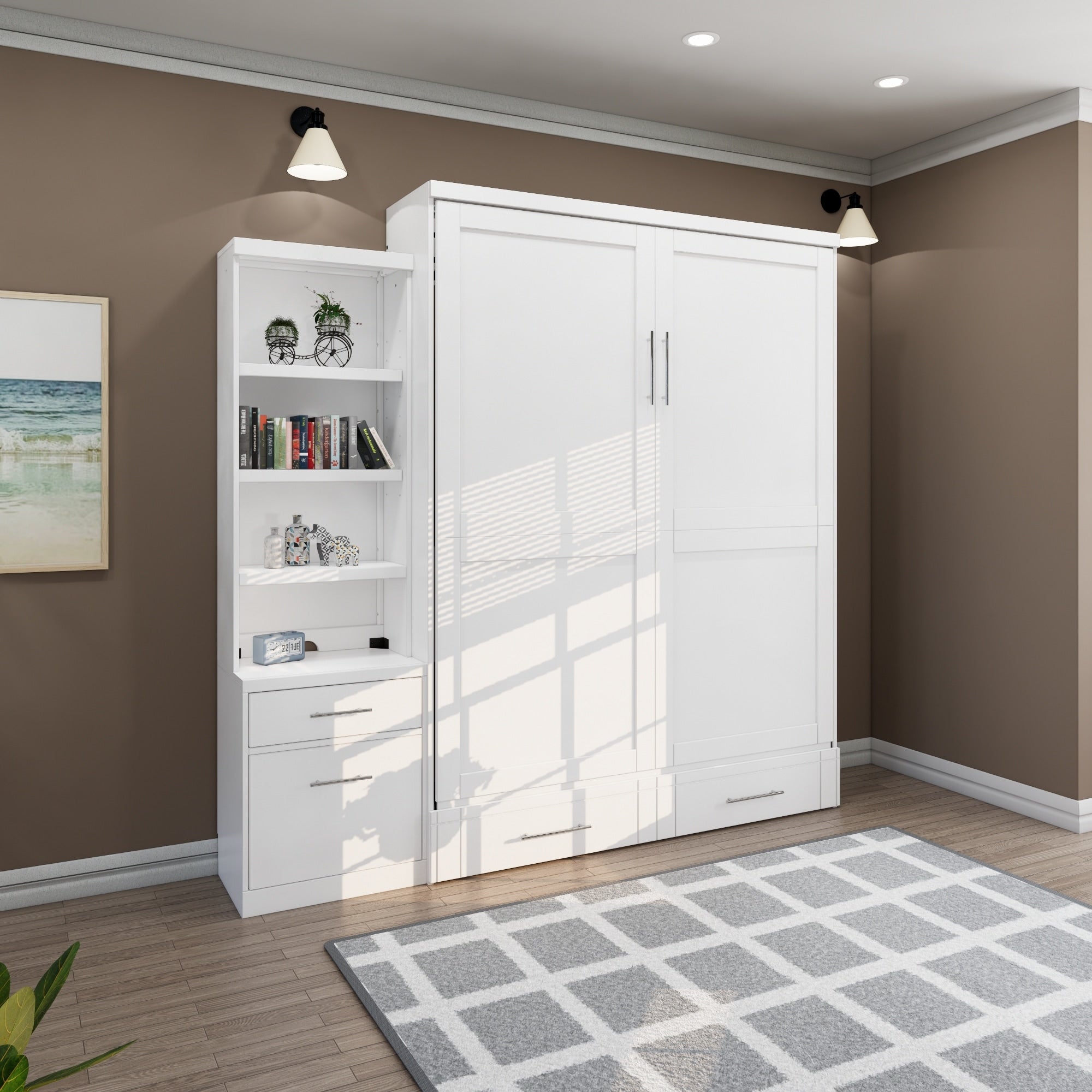 Brentwood Queen Murphy Bed With One Pier