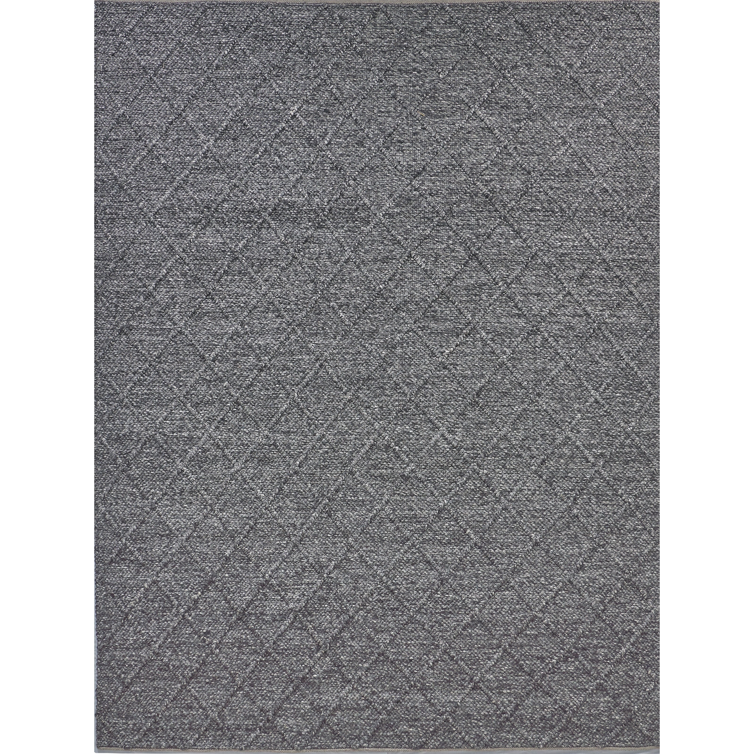 Brentwood Flatweave New Zealand Wool Black Area Rug 14 X 18