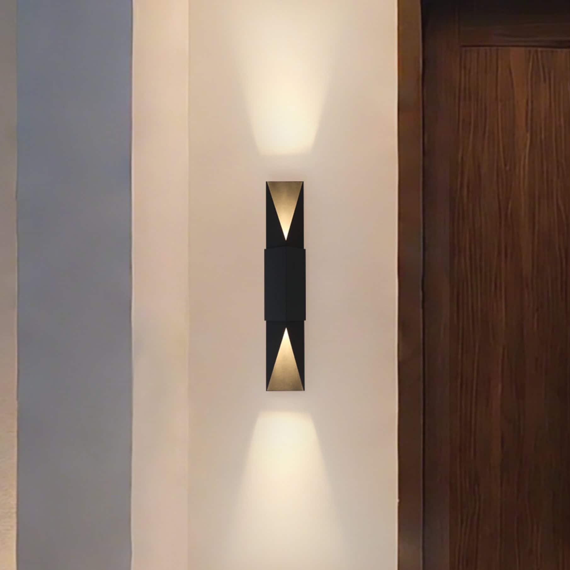 Brera 30 Inch 2 Light Matte Black And Textured Black Exterior Wall Sconce