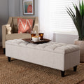 Brette Mid Century Modern Upholstered Storage Bench Ottoman