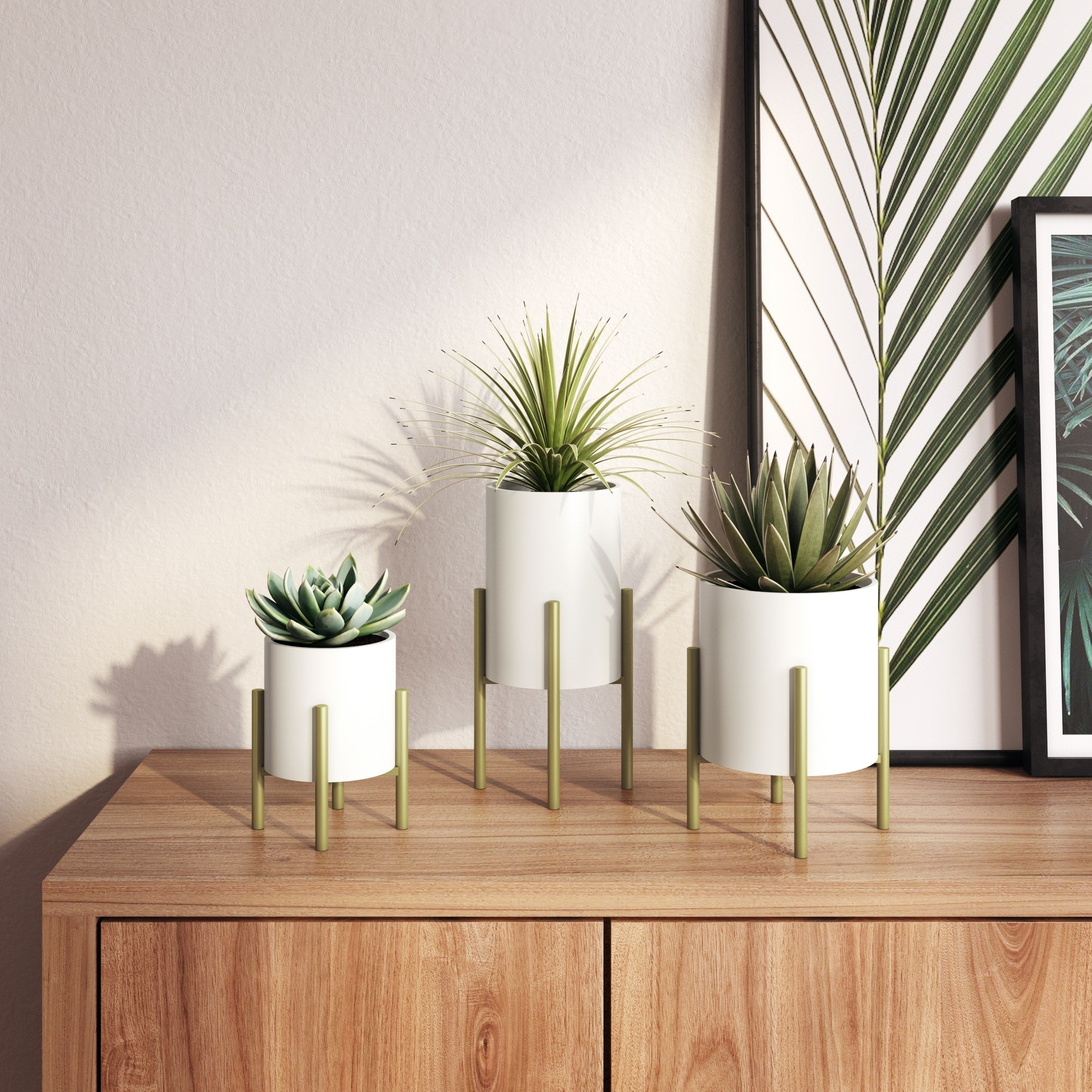 Brevyn Small Mid Century Modern Planters Set Of 3 N A