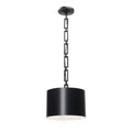 1 Light Matte Black White Mini Chandelier