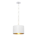 1 Light Matte White Antique Gold Mini Chandelier