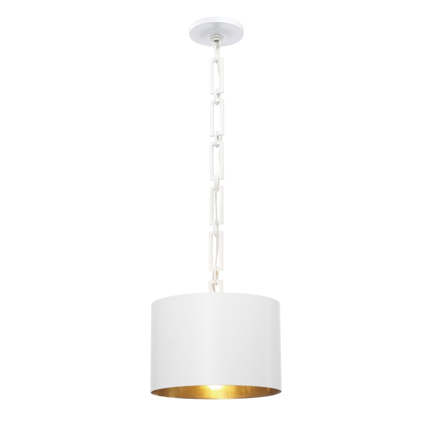 1 Light Matte White Antique Gold Mini Chandelier