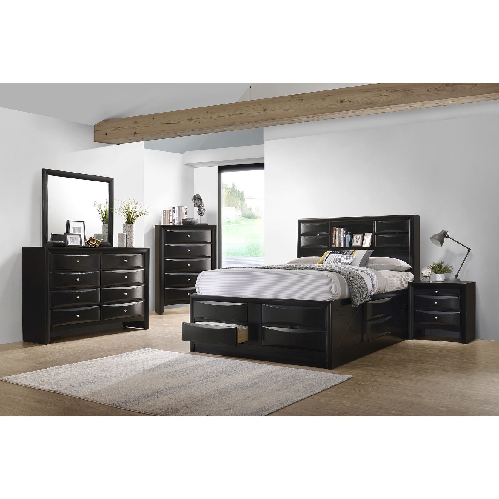 Briana Transitional Black 4 Piece Bedroom Set