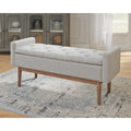 Briarson Contemporary Beige Brown Storage Bench 50 W X 18 D X 18 H