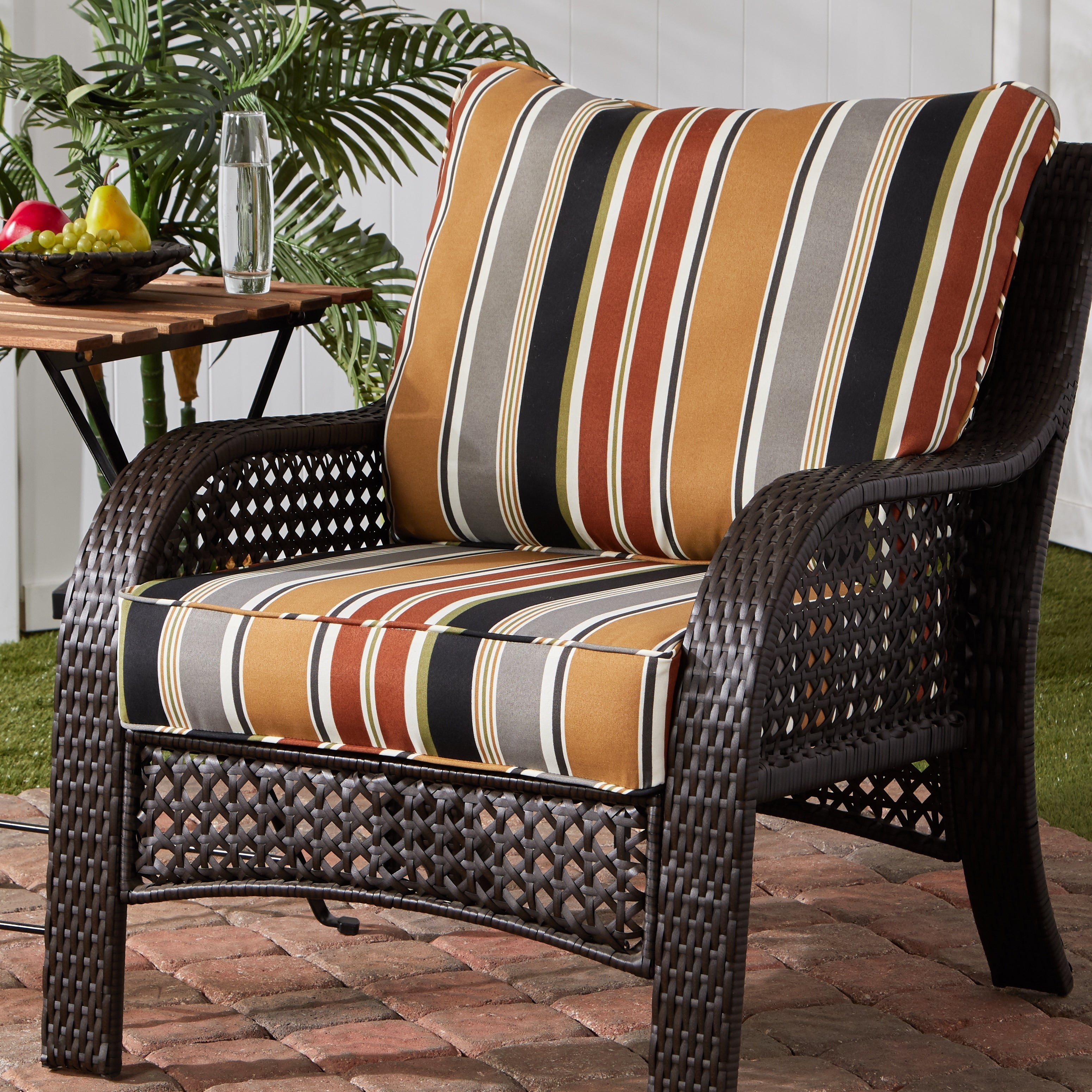 Brick Stripe Outdoor 25 Inch X 47 Inch Deep Seat Cushion Set