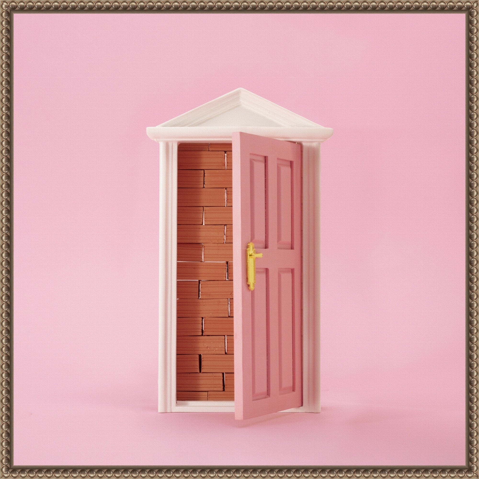 Brick Wall By Julia Ramiro Framed Canvas Wall Art Print